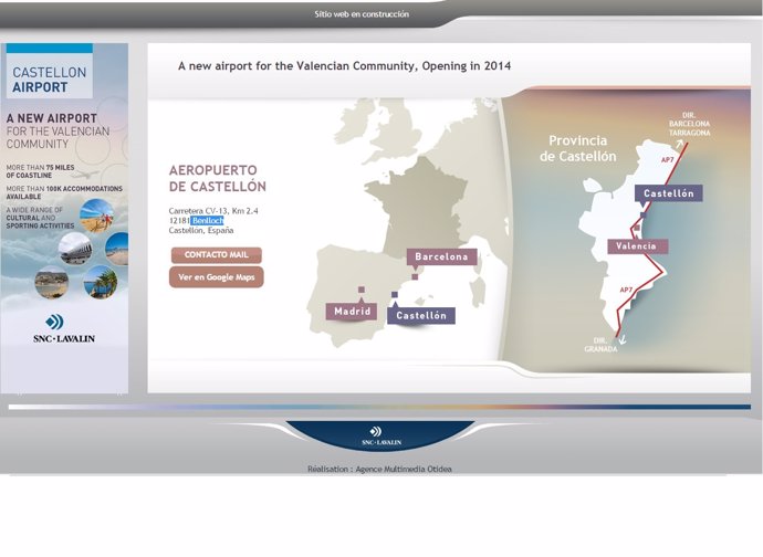 Página web del aeropuerto de Castellón 