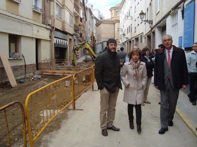 Suárez y Alós han visitado este miércoles las obras en Huesca