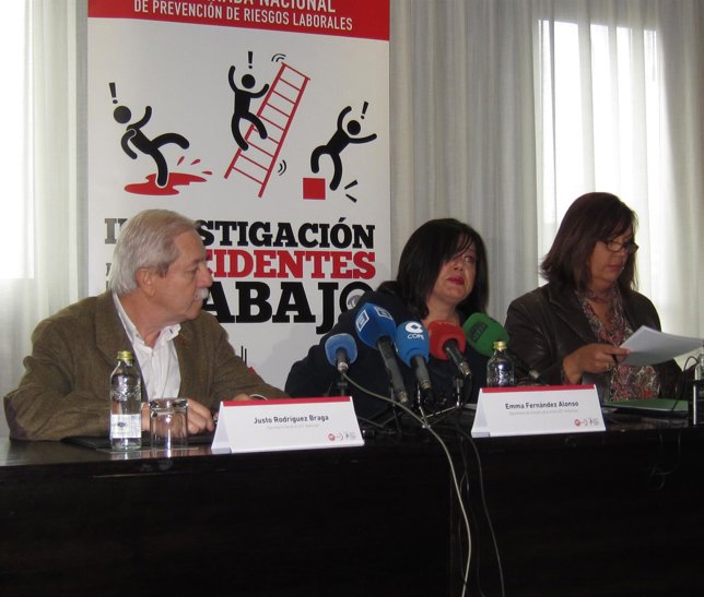 Justo Rodríguez Braga, Emma Fernández Alonso y Marisa Rufino, UGT 