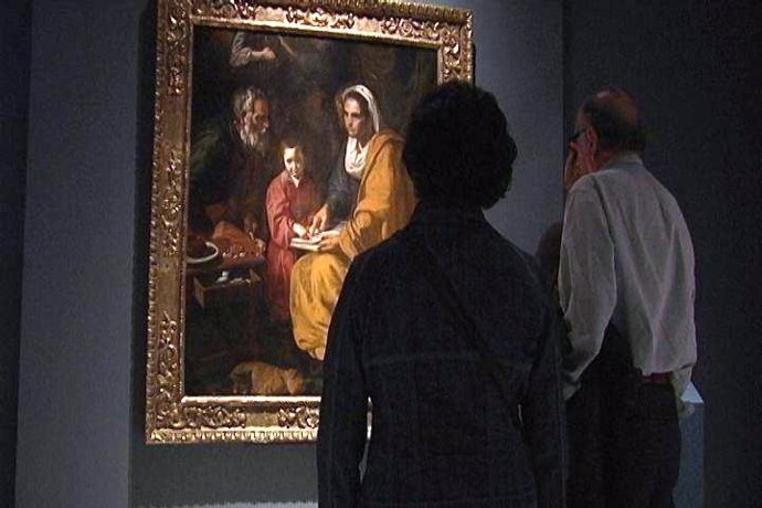 Imágenes de la obra de Velázquez 'La educación de la Virgen'.