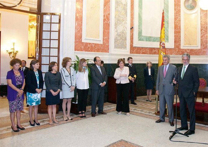 Villalobos, Posada y Marín, el día de la firma del convenio 