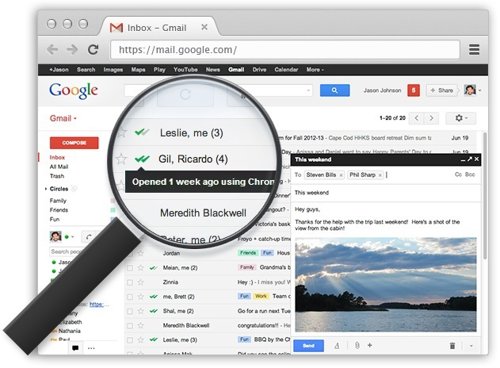 Extensión MailTrack para Chrome que añade ticks a los emails