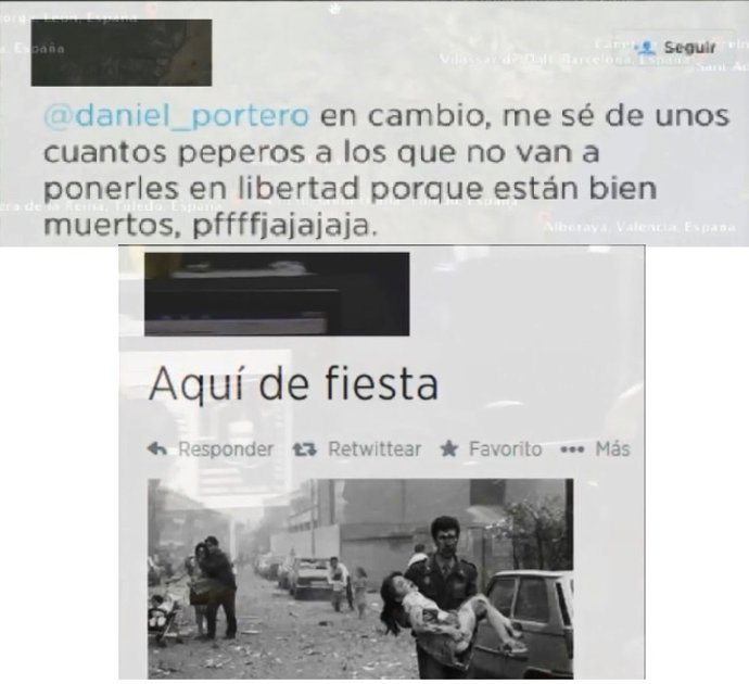 Algunos de los comentarios difundidos por los detenidos en la operación