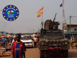 Patrulla del Ejército de Tierra por el tercer distrito musulmán de Bangui