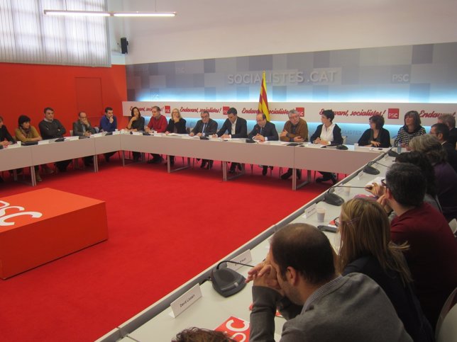 Reunión de la Ejecutiva del PSC con Pedro Sánchez (PSOE)
