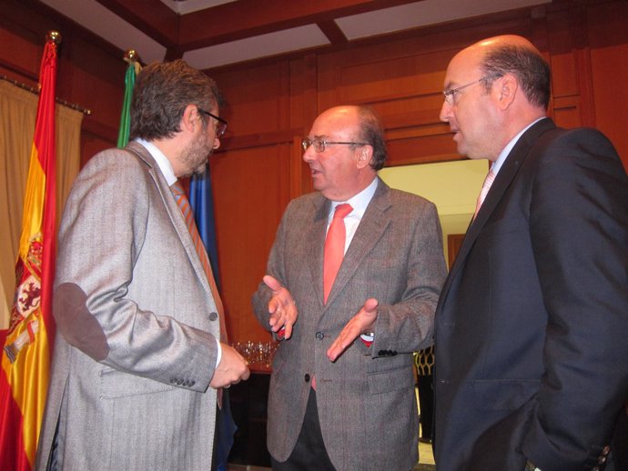 Luis Martín con Miguel Ángel Torrico y Rafael Navas