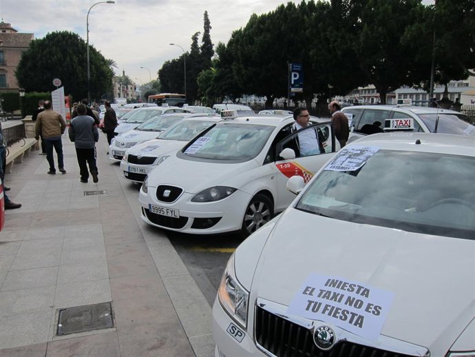 Imagen de la protesta de los taxistas