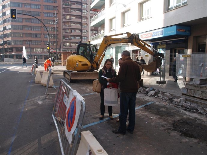 Eguizábal, durante la visita