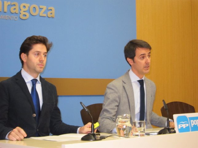 El concejal del PP, Sebastián Contín y el portavoz adjunto, Pedro Navarro