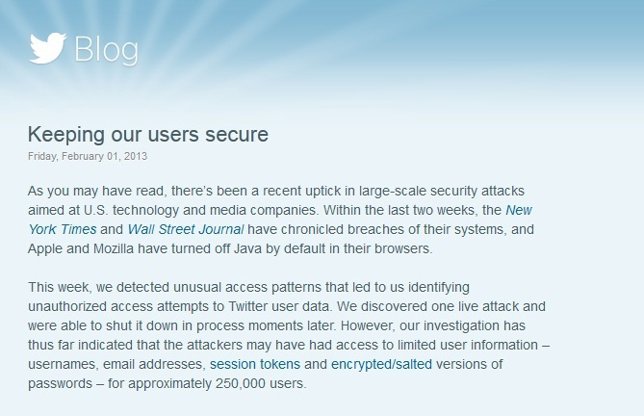 Unos 250.000 usuarios de Twitter sufrieron un 