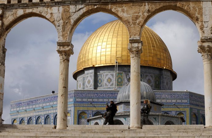 Agentes de la Policía de fronteras israelí en la Explanada de las Mezquitas