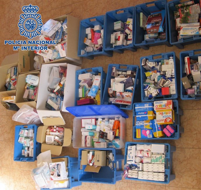 Algunos de los productos recuperados por la Policía Nacional en Valencia