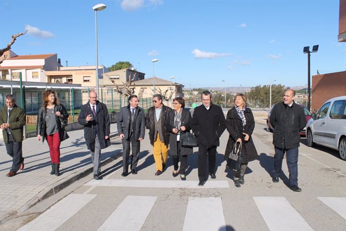 Beamonte y miembros del Centro de Estudios en la calle Diputación.