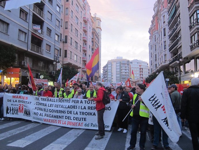 Marchas de la dignidad en Valencia