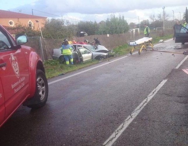 Accidente en el carretera de Valverde de Leganés