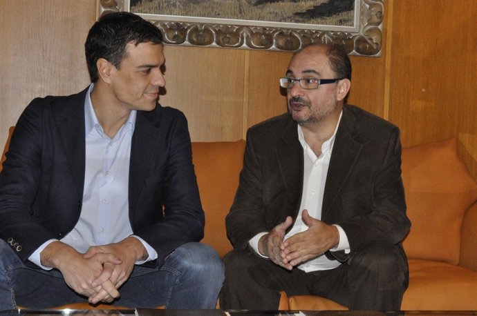 Pedro Sánchez y Javier Lambán