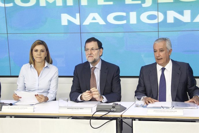 Cospedal, Arenas y Rajoy en el Comité Ejecutivo Nacional del PP