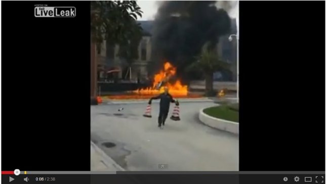 Vídeo del accidente del caza chino