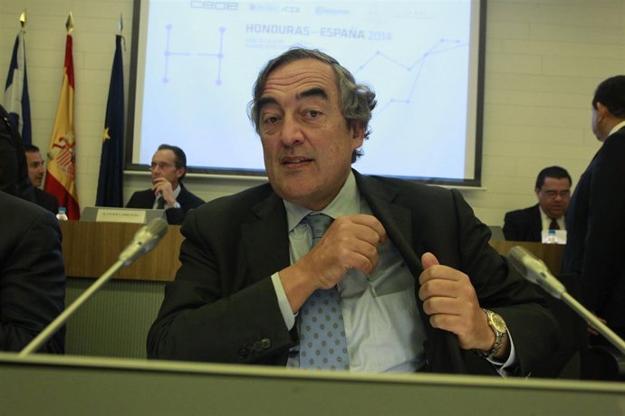 Juan Rosell en la sede de la CEOE