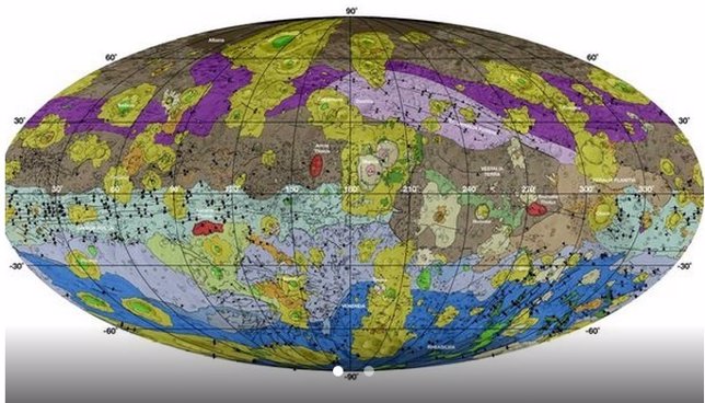 Mapa geológico de Vesta