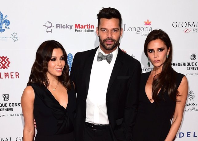 Eva Longoria, Ricky Martin and Victoria Beckham attending the 5th annual Global 
