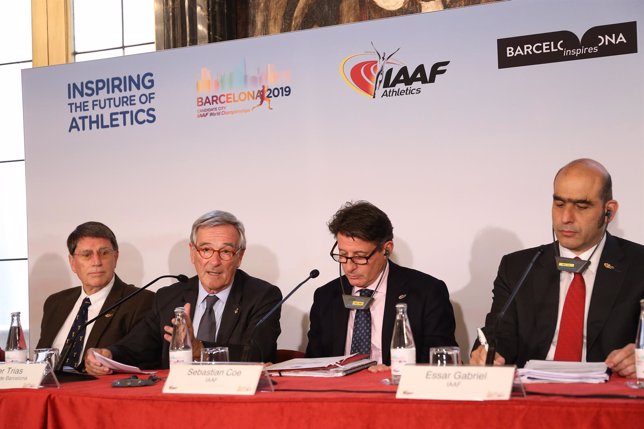 Xavier Trías, alcalde de Barcelona reunido con la IAAF de atletismo