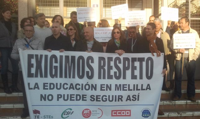 Concentración de sindicatos en Melilla