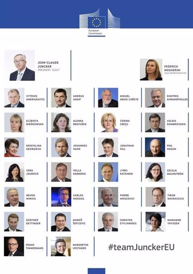 Lista de los comisarios europeos bajo la presidencia de Juncker