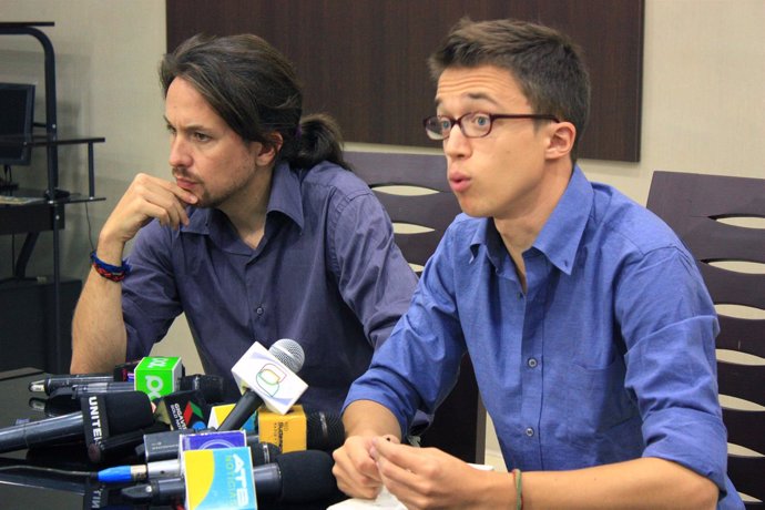 Pablo Iglesias e Íñigo Errejón, de Podemos, en Bolivia