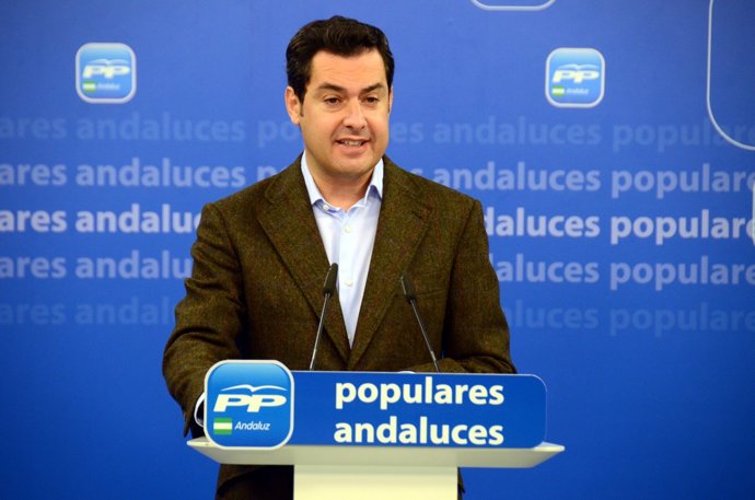 Juanma Moreno en rueda de prensa en el PP-A (archivar, archivo)