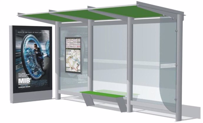 Portotipo de marquesina  de parada de autobús en la Intermodal