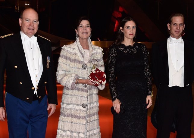  (L-R) State Minister Michel Roger, Prince Albert II Of Monaco, Princess Carolin