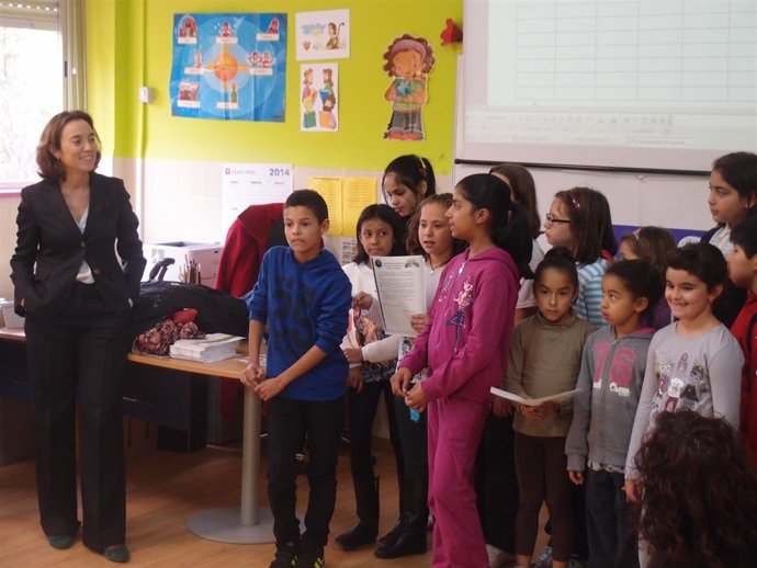 Gamarra, durante su visita al colegio