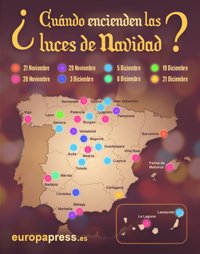 ¿Sabes cuándo encienden las luces de Navidad en tu ciudad?