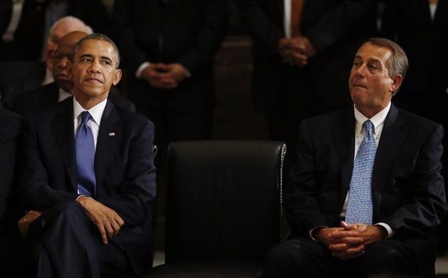 El presidente Obama y el líder republicano John Boehner