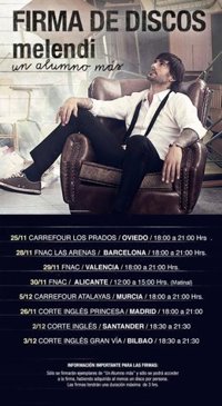 Melendi firmará discos este martes en Oviedo