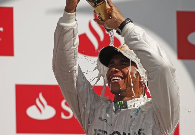 Lewis Hamilton tras ganar el GP de Gran Bretaña