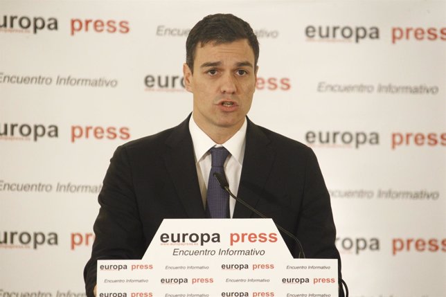 Pedro Sánchez en los Desayunos de Europa Press