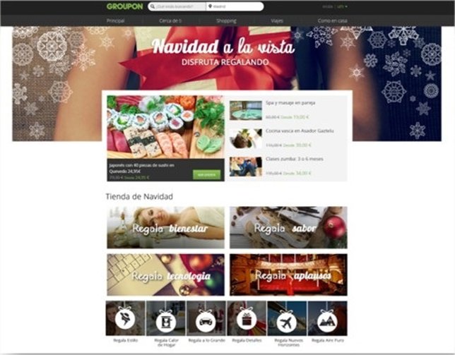 Tienda de Navidad de Groupon 