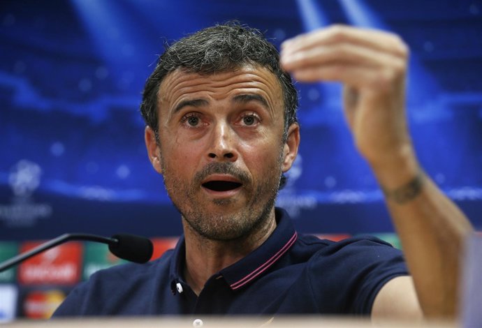 El entrenador del Barcelona Luis Enrique Martínez en rueda de prensa 'Champions'