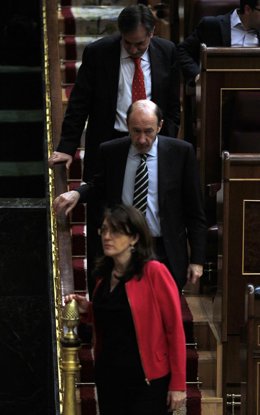 Soraya Rodríguez, Alfredo Pérez Rubalcaba Y Valeriano Gómez