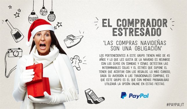 Comprador estresado en Navidad compras 