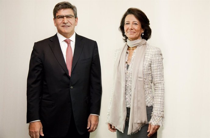 José Antonio Álvarez con la presidenta de Santander, Ana Botín
