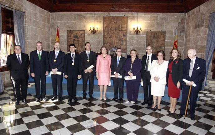 Los premios Jaime I con la Reina Sofía 