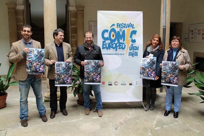 Lozano, De la Poza, Navas, Omedilla y Ortega presentan el II Festival de Cómic.
