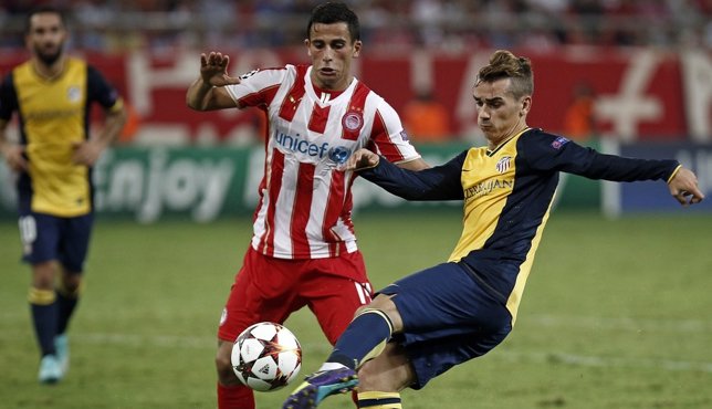 Griezmann en el Olympiacos - Atlético Madrid