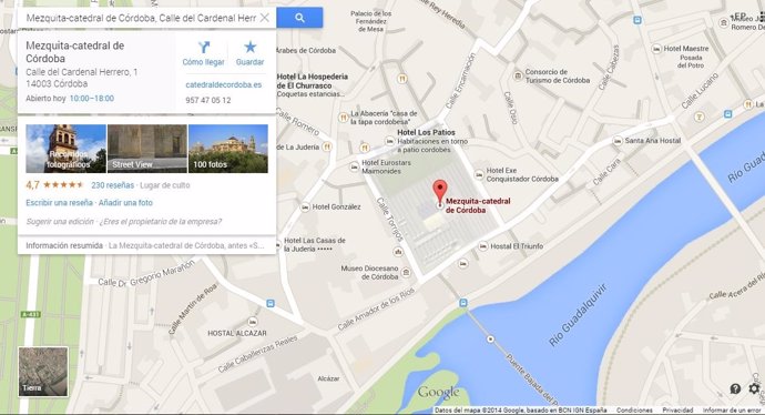 La Mezquita-Catedral vuelve a aparecer con tal nombre en Google Maps