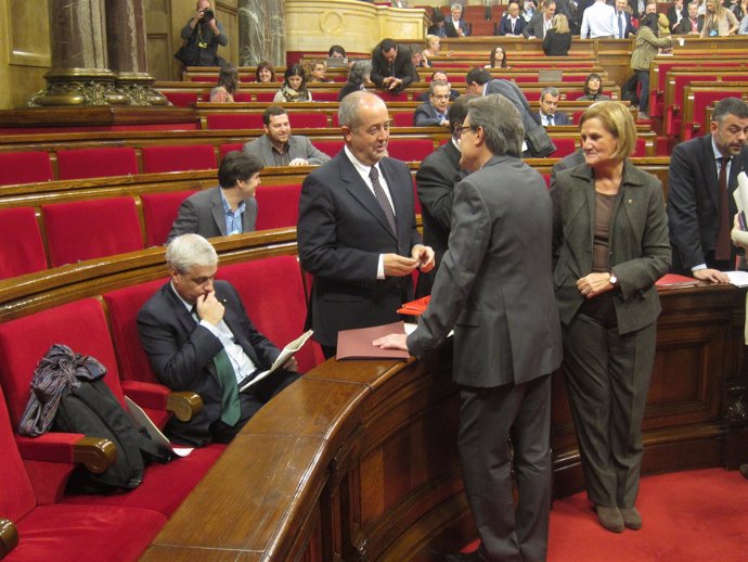 El pte. Artur Mas, la pte. Del Parlament Núria De Gispert y Felip Puig