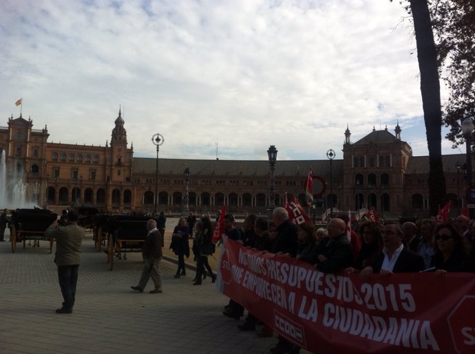 Protesta de CCOO-A en Plaza de España