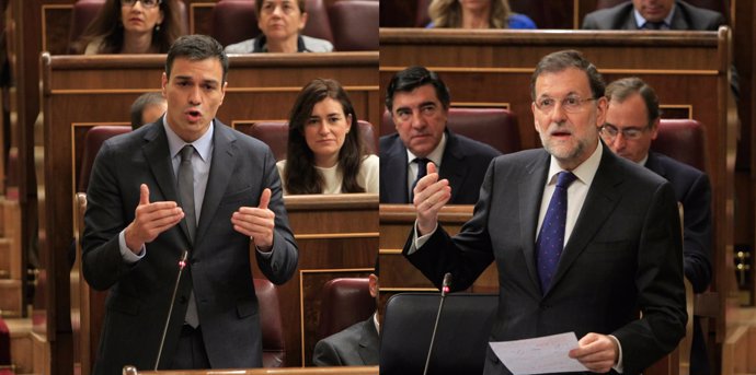 Pedro Sánchez y Mariano Rajoy en el Congreso
